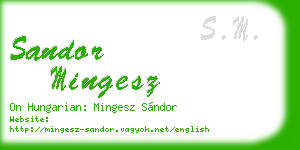 sandor mingesz business card
